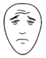 Cartoon face showing moderate pain