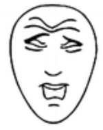 Cartoon face showing severe pain
