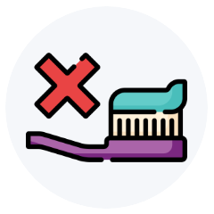 Icon of a tooth brush crossed out