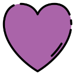 Purple cartoon heart